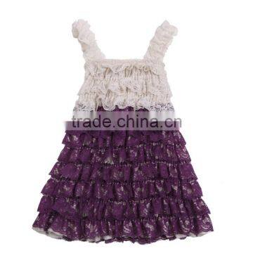 Cream Top Plum Bottom Lace Petti Dress Girl Dress