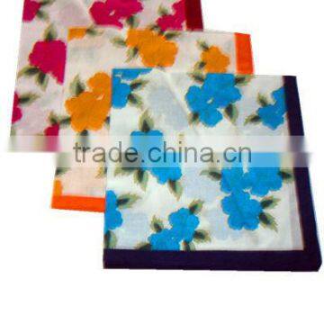 ladies 100% cotton wholesale square print handkerchief