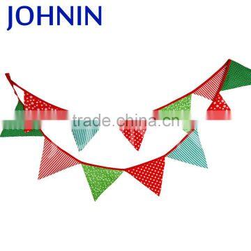 NO MOQ polyester cotton christmas flag bunting for party decoration