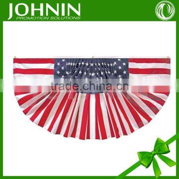 custom printing 300 D polyester JOHNIN made USA election using pleated full fan American flag banners