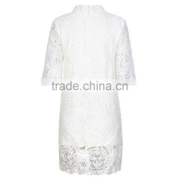 Fashion Women Elegant Crochet Ghana Lace Dress Styles Ladies Latest Sexy Evening Party Mini Dresses photo-6