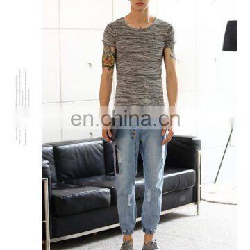 Mens Ombre Printing 100%Cotton Soft T-Shirts photo-3