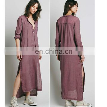 Fashion high low cotton maxi dress design for Muslim, woman frock dress