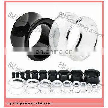 White Black Ear Plugs Flesh Tunnel Jewelry Body Piercing
