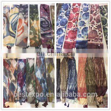 Girls Beautiful Flower Scarf Cotton Jacquard Wedding Shawl New Style Hijab photo-4