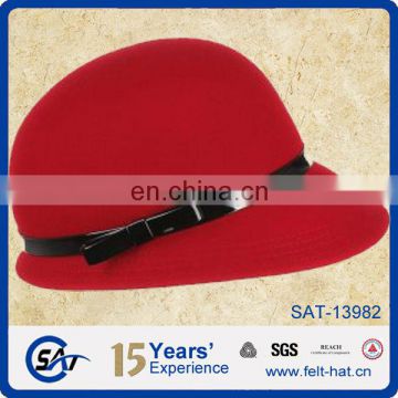 Cheap bucket hats, 100% pure wool red bucket hat