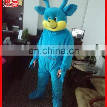 Popular animal cartoon costuem blue color plush deer mascot adult costume