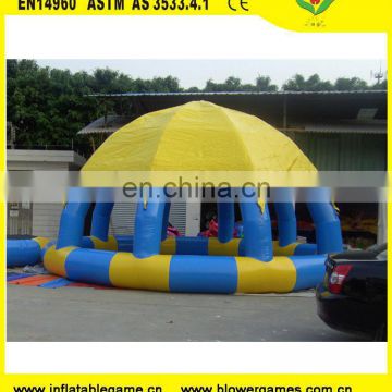 Giant outdoor Sunscreen dome tent water pool combo inflatable floating tent