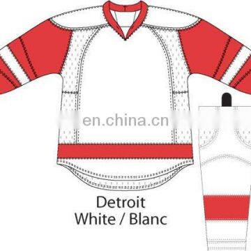 Custom hockey jerseys (Red/White)/personalized hockey jersey/team uniforms.(embroidery and applique twill)