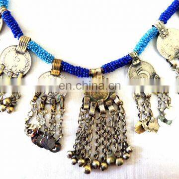 Afghani Pearl Belly Dance Jewellery -Handmade Afghani Vintage Necklace photo-6