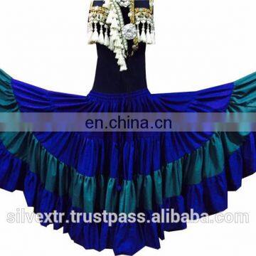 TRIBAL BELLYDANCE TIERED SKIRT Malai silk