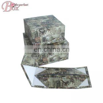 Hot Sale Cardboard Flower Clothing Storage Box Folded Paper Floded Hat Box photo-2