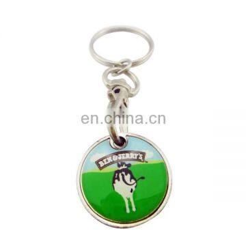 custom metal printed with epoxy cow shopping Trolley token
