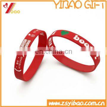 Custom Promotional Silicone Bracelet With Logo Silver Print With Metal Part Can Laser Logo on it photo-2