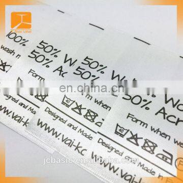 custom polyester garment fabric clothing care labels for clothing