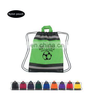 Waterproof nylon custom printed gym sack drawstring bag