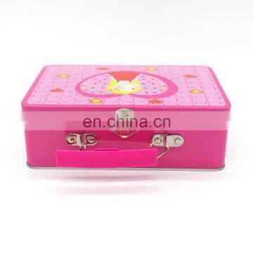Cartoon Tin Lunch Box 194*130*70mm With Lock and Key for Children photo-2