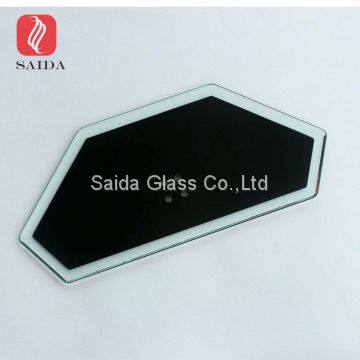 Custom 8mm thick black tempered glass for TV stand base