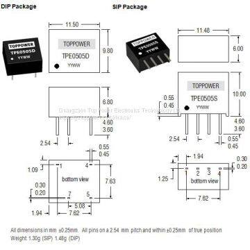 TPE1212D is 1W DC/DC Converters DIP 12Vin12Vout Power Supply photo-2