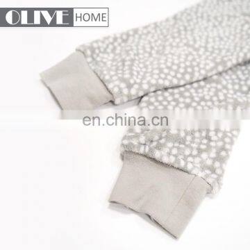 Western Super Soft Jumpsuit Hoodie Dots Printed Coral Fleece Overall Pyjamas With Hood photo-6