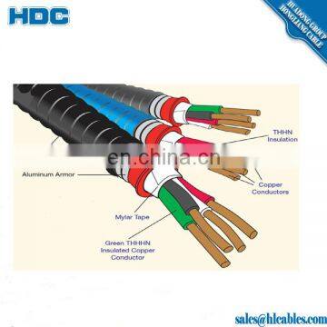 MC 12/2 Aluminum Interlocked Armor Power Cable THHN Core Green Insulated Ground Factory Price photo-4