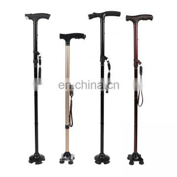 Aluminum adjustable walking portable elderly disabled medical arm walking cane  with led light