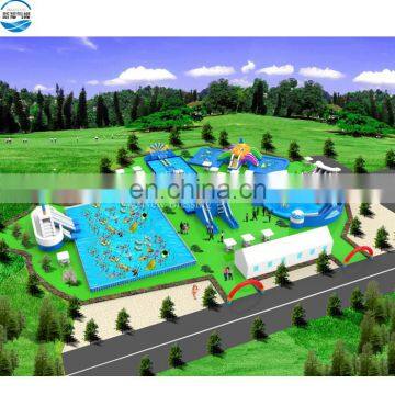 PVC Tarpaulin Commerical Inflatable Amusement Park, Inflatable Land Water Park For Playing Equipment On Land photo-3
