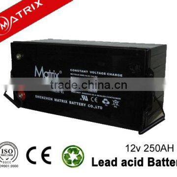 Deep cycle Gel 12v battery 250ah for solar and wind system