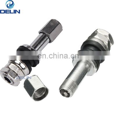 Chrome TR43E TR48E Metal Clamp-in motorcycle Tubeless Tyre valve stem Wheel Schrader Valves