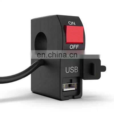 China factory waterproof On-Off button mobile safe charging motorcycle handlebar switch with USB charger