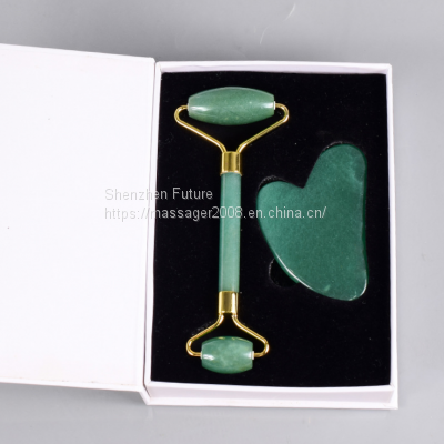 China Factory supplier jade stone roller and Heart Shape Rose Jade Guasha