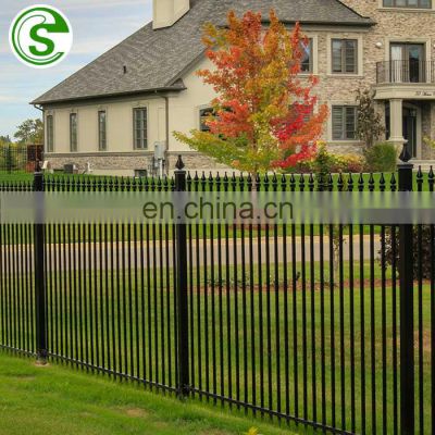 Black Powder coated backyard metal fence garden fence panel