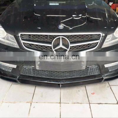 Carbon Fiber W204 Car Front Bumper Lip Spoiler for Mercedes Benz C63 AMG Black Series 12-15 photo-4