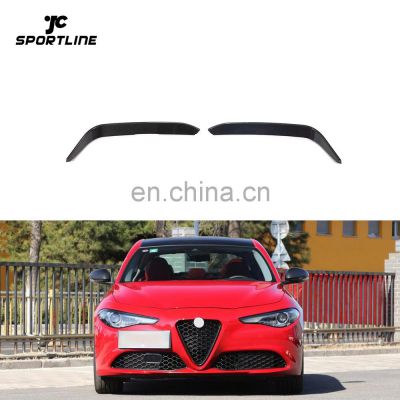 Pure Carbon Fiber Front Canards Bumper Trims for Alfa Romeo Giulia Sport Sedan 4-Door 2016-2020