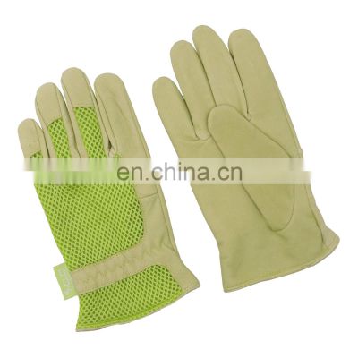 HANDLANDY Soft Full Grain Pigskin Leather Thorn Proof Light Duty Protective Work Gloves Yard Work Ladies Gardening Gloves