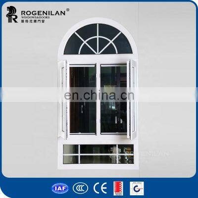 Modern Casement Window Aluminum Alloy Frame Material and Swing Open Style Arch Window Grill Design