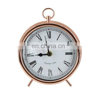 Amazon hot sale Rose gold retro modern antique home gift desk & table clocks for home office