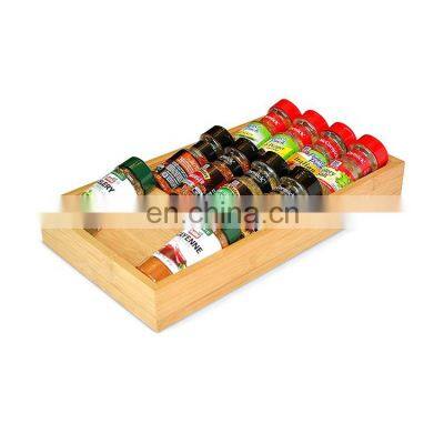 Spice Jar Organizer for Drawer Large Spice Tray for Kitchen Storage and Organization Bamboo Spice Rack