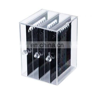 Acrylic 3 Layer Jewelry Display Stand Clear Storage Case for Earring and Necklace