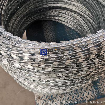 High Security Galvanized Steel Blade Wire BTO-22 Diameter 980mm for Fencing Barriers