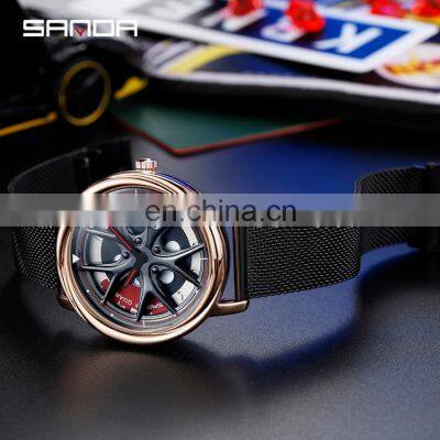 SANDA 1025 Luxury Special Rotating Men Watches Stainless Steel Japan Quartz Watch Male Business Wristwatch photo-4