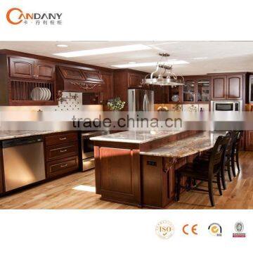 Luxury classic modular solid wood kitchen cabinet designs