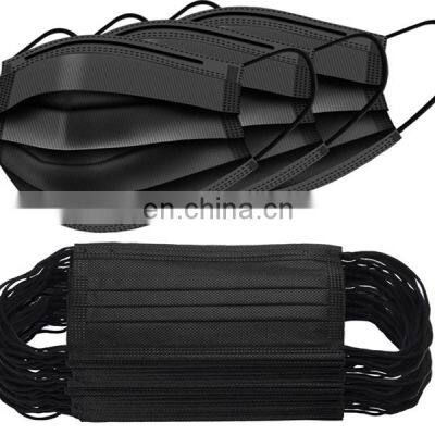 Personal Protective Equipment 3 Ply Disposable Face Masks With Logo BFE 98% Black Mask Mascarillas