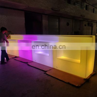 commercial luxury cafe light up LED circle bar table counter for event  plastic led glowing cocktail table