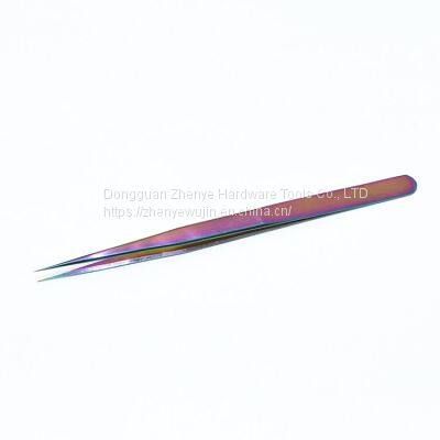 False Eyelash Tweezers Ciliary Artist Grafting Eyelash Clip Color Eyebrow Planting Clip Dolphin Golden Feather Clip Blossom Clip Tool No. 11 Tweezers