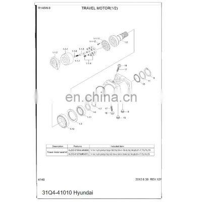 Genuine new R140W-9 Hydraulic Motor  R140W-9 Travel Motor 31Q441010