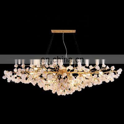 Modern Luxury Indoor Pendant Lamp Led Hanging Living Room Gold Crystal Chandelier