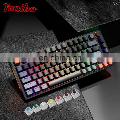 yeaibo purple jixian extra knobs anime pink girl anti customizable  low tactile sale keypad ghosting slim tablet gaming keyboard