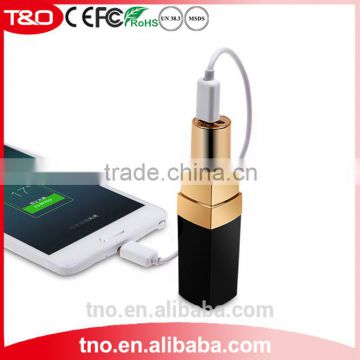 Custom fashion lipstick 3000mah power bank promotion gift rechargeable battery li-ion                        
                                                Quality Choice