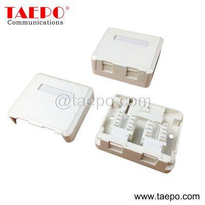 Sample Free CAT5E RJ45 8P8C UTP 1 port and 2 port surface mount outlet box Compatible with keystone jack with RoHS Certificate